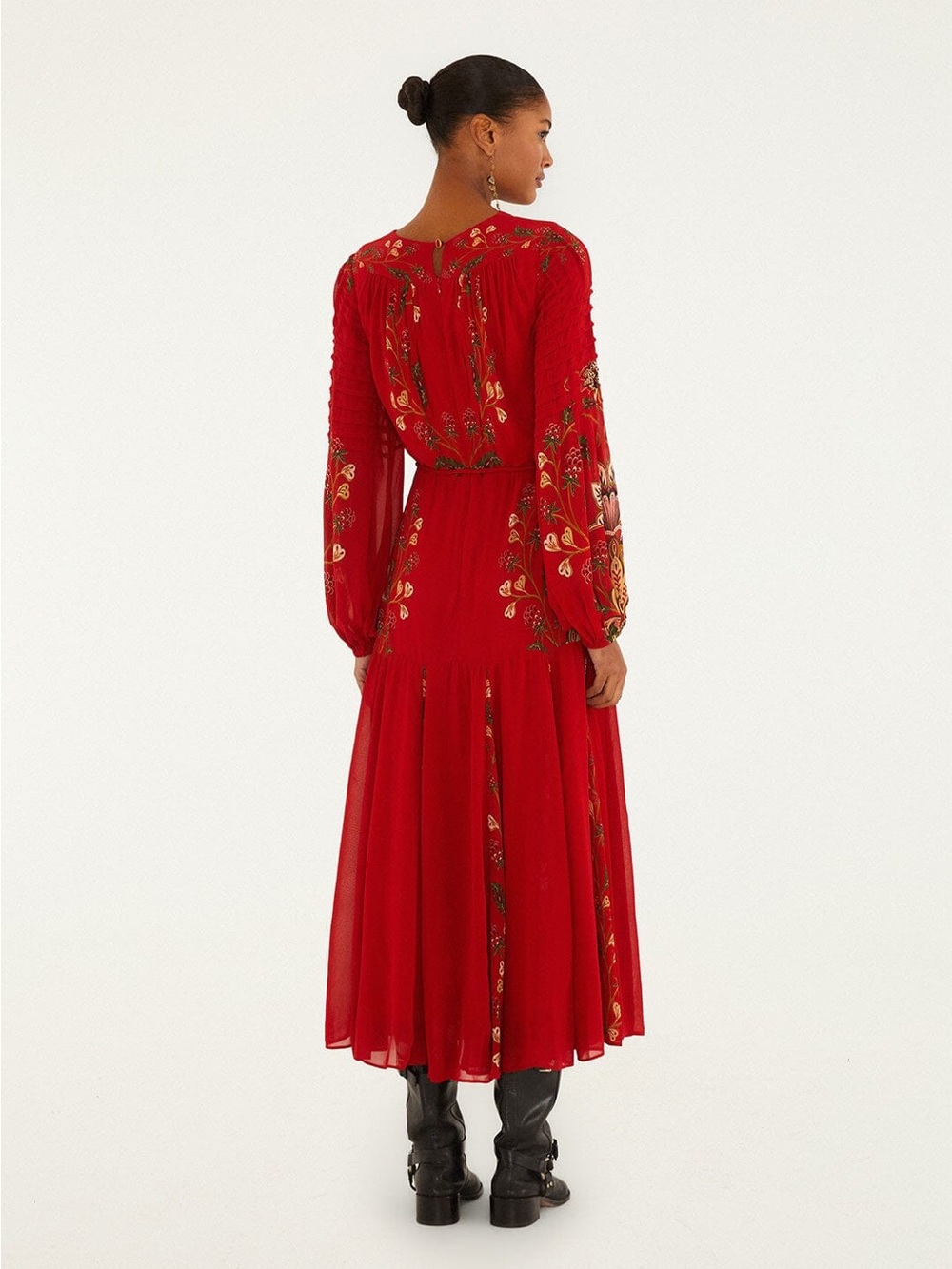 Farm Rio: Red Berry Garden Long Sleeve
Pleated Maxi Dress - Picture 3 of 10